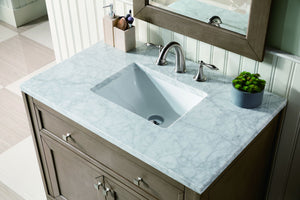 Bathroom Vanities Outlet Atlanta Renovate for LessChicago 36" Single Vanity, Whitewashed Walnut  w/ 3 CM Carrara Marble Top