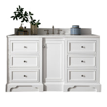 Load image into Gallery viewer, De Soto 60&quot; Single Vanity, Bright White w/ 3 CM Arctic Fall Solid Surface Top James Martin Vanities