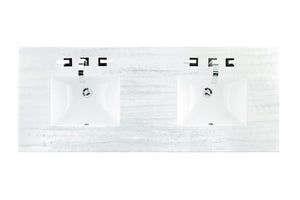 Bathroom Vanities Outlet Atlanta Renovate for Less60" Double Top, 3 CM Arctic Fall Solid Surface w/ Sink