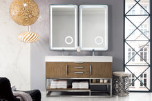 Load image into Gallery viewer, Columbia 59&quot; Double Vanity, Latte Oak w/ Glossy White Composite Top James Martin Vanities