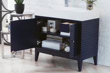Load image into Gallery viewer, Linear 36&quot; Single Vanity, Victory Blue w/ Glossy White Composite Top James Martin Vanities