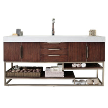 Load image into Gallery viewer, Columbia 72&quot; Single Vanity, Coffee Oak w/ Glossy White Composite Top James Martin Vanities