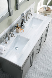 Brittany 60" Urban Gray Double Vanity w/ 3 CM Arctic Fall Solid Surface Top James Martin Vanities