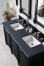 Load image into Gallery viewer, Brittany 60&quot; Black Onyx Double Vanity w/ 3 CM Charcoal Soapstone Quartz Top James Martin Vanities