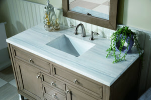 Chicago 48" Single Vanity, Whitewashed Walnut  w/ 3 CM Arctic Fall Solid Surface Top James Martin Vanities