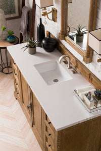 Bathroom Vanities Outlet Atlanta Renovate for LessProvidence 60" Single Vanity Cabinet, Driftwood, w/ 3 CM Classic White Quartz Top