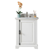 Load image into Gallery viewer, Providence 26&quot; Bright White Single Vanity w/ 3 CM Carrara Marble Top James Martin Vanities