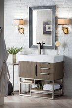 Load image into Gallery viewer, Columbia 36&quot; Single Vanity, Ash Gray w/ Glossy White Composite Top James Martin Vanities
