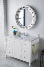 Load image into Gallery viewer, Copper Cove Encore 48&quot; Single Vanity, Bright White w/ 3 CM Carrara Marble Top James Martin Vanities
