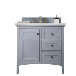Palisades 36" Single Vanity, Silver Gray w/ 3 CM Arctic Fall Solid Surface Top James Martin Vanities