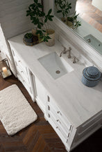 Load image into Gallery viewer, Bathroom Vanities Outlet Atlanta Renovate for LessDe Soto 60&quot; Single Vanity, Bright White w/ 3 CM Arctic Fall Solid Surface Top