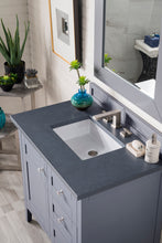 Load image into Gallery viewer, Palisades 36&quot; Single Vanity, Silver Gray, w/ 3 CM Charcoal Soapstone Quartz Top James Martin Vanities