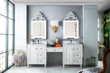 Load image into Gallery viewer, Copper Cove Encore  86&quot; Double Vanity Set, Bright White w/ Makeup Table, 3 CM Arctic Fall Solid Surface Top James Martin Vanities