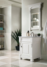 Load image into Gallery viewer, Brookfield 26&quot; Single Vanity, Bright White w/ 3 CM Carrara Marble Top James Martin Vanities