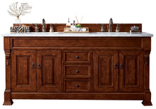 Load image into Gallery viewer, Brookfield 72&quot; Double Vanity, Warm Cherry w/ 3 CM Arctic Fall Solid Surface Top James Martin Vanities