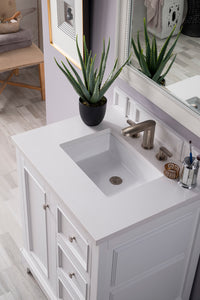Bathroom Vanities Outlet Atlanta Renovate for LessBristol 30" Single Vanity, Bright White, w/ 3 CM White Zeus Quartz Top