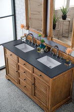 Load image into Gallery viewer, Savannah 60&quot; Double Vanity Cabinet, Driftwood, w/ 3 CM Charcoal Soapstone Quartz Top James Martin Vanities