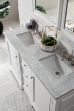 Load image into Gallery viewer, Bathroom Vanities Outlet Atlanta Renovate for LessDe Soto 60&quot; Double Vanity, Bright White w/ 3 CM Carrara Marble Top