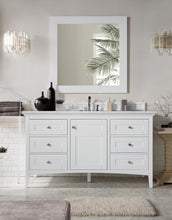 Load image into Gallery viewer, Palisades 60&quot; Single Vanity, Bright White w/ 3 CM Arctic Fall Solid Surface Top James Martin Vanities