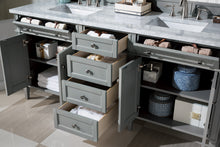 Load image into Gallery viewer, Brittany 72&quot; Urban Gray Double Vanity w/ 3 CM Carrara Marble Top James Martin Vanities