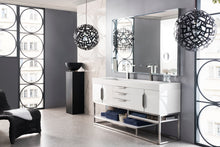 Load image into Gallery viewer, Columbia 72&quot; Double Vanity, Glossy White w/ Glossy White Composite Top James Martin Vanities