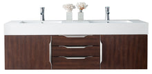 Load image into Gallery viewer, Mercer Island 59&quot; Double Vanity, Coffee Oak w/ Glossy White Composite Top James Martin Vanities