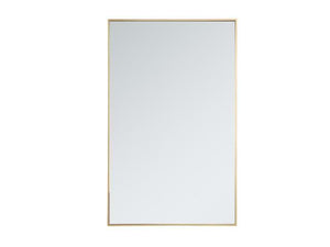 Elegant Decor Metal frame rectangle mirror 30 inch in Brass Elegant Decor
