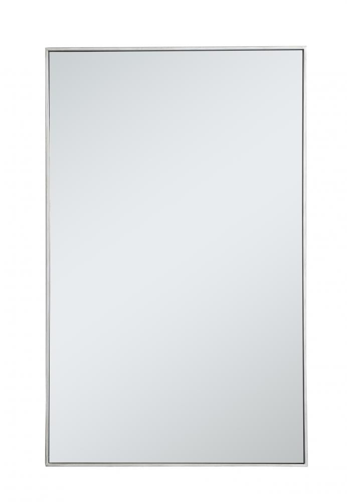 Metal frame rectangle mirror 30 inch in Sliver Elegant Decor