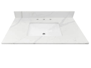 37" Calacatta White Quartz Top - add on Renovate for Less Outlet