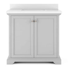 Load image into Gallery viewer, 36&quot; Portage Peak Vanity in Gray with White Quartz Top Renovate for Less Outlet