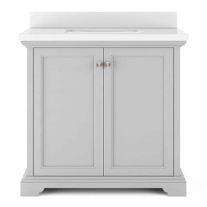 36" Portage Peak Vanity in Gray with White Quartz Top Renovate for Less Outlet