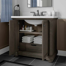 Load image into Gallery viewer, 36&quot; Bradford Vanity in Walnut with Quartz Countertop All Wood Thomasville