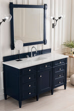 Load image into Gallery viewer, Brittany 60&quot; Victory Blue Single Vanity w/ 3 CM Classic White Quartz Top James Martin Vanities