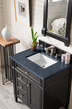 Load image into Gallery viewer, Brittany 30&quot; Single Vanity, Black Onyx, w/ 3 CM Charcoal Soapstone Quartz Top James Martin Vanities