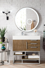 Load image into Gallery viewer, Columbia 36&quot; Single Vanity, Latte Oak w/ Glossy White Composite Top James Martin Vanities
