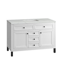 Load image into Gallery viewer, Bathroom Vanities Outlet Atlanta Renovate for LessChicago 48&quot; Single Vanity, Glossy White w/ 3CM Ethereal Noctis Top