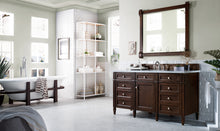 Load image into Gallery viewer, Brittany 60&quot; Burnished Mahogany Single Vanity w/ 3 CM Carrara Marble Top James Martin Vanities