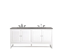 Load image into Gallery viewer, Athens 72&quot; Double Vanity Cabinet, Glossy White, w/ 3 CM Grey Expo Quartz Top James Martin Vanities