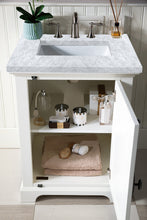 Load image into Gallery viewer, Providence 26&quot; Bright White Single Vanity w/ 3 CM Carrara Marble Top James Martin Vanities