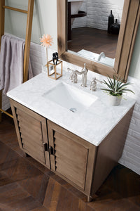 Bathroom Vanities Outlet Atlanta Renovate for LessPortland 36" Single Vanity Whitewashed Walnut w/ 3 CM Carrara Marble Top
