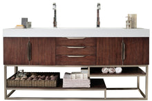 Load image into Gallery viewer, Columbia 72&quot; Double Vanity, Coffee Oak w/ Glossy White Composite Top James Martin Vanities