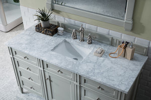 Bathroom Vanities Outlet Atlanta Renovate for LessBrittany 60" Urban Gray Single Vanity w/ 3 CM Carrara Marble Top