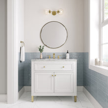 Load image into Gallery viewer, Chicago 36&quot; Single Vanity, Glossy White w/ 3CM Eternal Jasmine Pearl Top James Martin Vanities