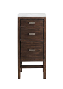 Addison 15"  Base Cabinet w/ Drawers, Mid Century Acacia w/ 3 CM Arctic Fall Solid Surface Top James Martin Vanities