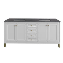 Load image into Gallery viewer, Chicago 72&quot; Double Vanity, Glossy White w/ 3CM Charcoal Soapstone Top James Martin Vanities