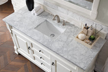 Load image into Gallery viewer, Bathroom Vanities Outlet Atlanta Renovate for LessBrookfield 60&quot; Single Vanity, Bright White w/ 3 CM Carrara Marble Top