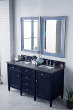 Load image into Gallery viewer, Brittany 60&quot; Victory Blue Double Vanity w/ 3 CM Charcoal Soapstone Quartz Top James Martin Vanities