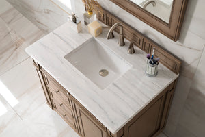 Bathroom Vanities Outlet Atlanta Renovate for LessBristol 36" Single Vanity, Whitewashed Walnut, w/ 3 CM Arctic Fall Solid Surface Top