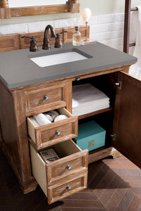 Bathroom Vanities Outlet Atlanta Renovate for LessProvidence 36" Single Vanity Cabinet, Driftwood, w/ 3 CM Grey Expo Quartz Top
