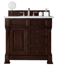 Load image into Gallery viewer, Brookfield 36&quot; Single Vanity, Burnished Mahogany w/ 3 CM Carrara Marble Top James Martin Vanities